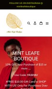 How mintleafeboutique.com looks like on a mobile device such as an iPhone.