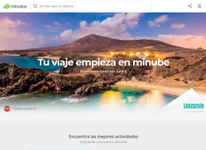 How minube.com looks like on a tablet such as an iPad.