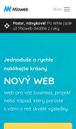 How mioweb.cz looks like on a mobile device such as an iPhone.