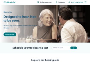 How miracle-ear.com looks like on a tablet such as an iPad.