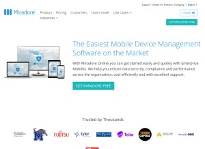 How miradore.com looks like on a tablet such as an iPad.