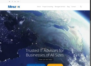 How mirazon.com looks like on a tablet such as an iPad.