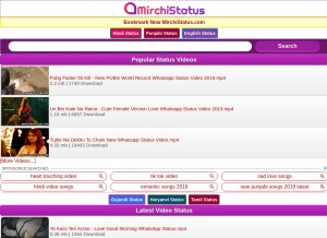 How mirchistatus.com looks like on a tablet such as an iPad.