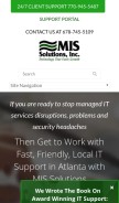 How mis-solutions.com looks like on a mobile device such as an iPhone.