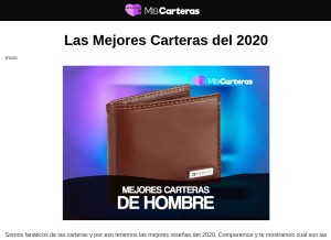 How miscarteras.com looks like on a tablet such as an iPad.