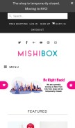 How mishibox.com looks like on a mobile device such as an iPhone.