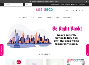 How mishibox.com looks like on a tablet such as an iPad.
