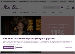 How missetam.nl looks like on a tablet such as an iPad.