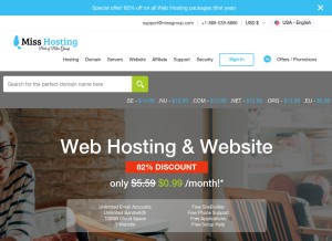 How misshosting.com looks like on a tablet such as an iPad.