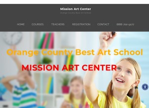 How missionartcenter.com looks like on a tablet such as an iPad.