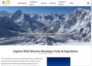 How missionhimalayatreks.com looks like on a tablet such as an iPad.