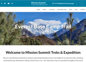 How missionsummittreks.com looks like on a tablet such as an iPad.