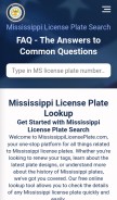 How mississippilicenseplate.com looks like on a mobile device such as an iPhone.