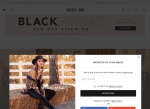 How missme.com looks like on a tablet such as an iPad.