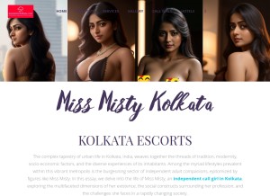 How missmistykolkata.com looks like on a tablet such as an iPad.