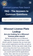 How missourilicenseplate.com looks like on a mobile device such as an iPhone.