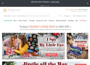 How missouriquiltco.com looks like on a tablet such as an iPad.