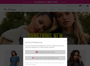 How missselfridge.com looks like on a tablet such as an iPad.