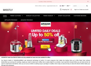 How misstly.com looks like on a tablet such as an iPad.