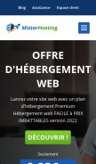 How mister-hosting.com looks like on a mobile device such as an iPhone.