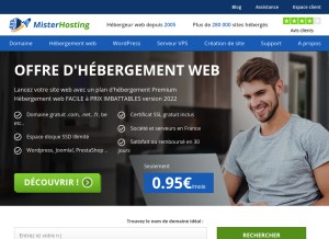 How mister-hosting.com looks like on a tablet such as an iPad.