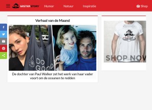 How misterstory.com looks like on a tablet such as an iPad.