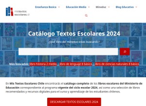 How mistextosescolares.cl looks like on a tablet such as an iPad.