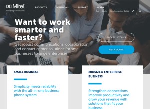 How mitel.io looks like on a tablet such as an iPad.