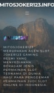 How mitosjoker123.info looks like on a mobile device such as an iPhone.