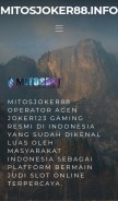 How mitosjoker88.info looks like on a mobile device such as an iPhone.