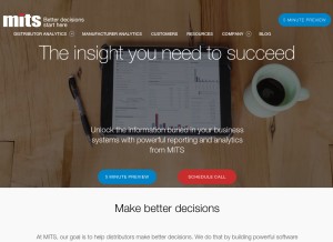 How mits.com looks like on a tablet such as an iPad.
