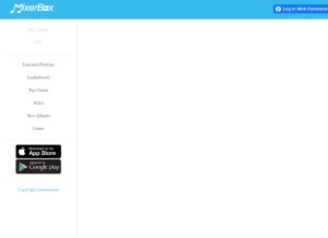 How mixerbox.com looks like on a tablet such as an iPad.