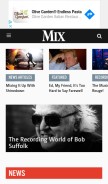 How mixonline.com looks like on a mobile device such as an iPhone.