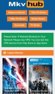 How mkvhub.com looks like on a mobile device such as an iPhone.