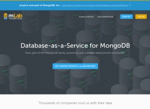 How mlab.com looks like on a tablet such as an iPad.