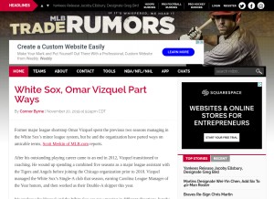 How mlbtraderumors.com looks like on a tablet such as an iPad.