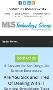 How mlstg.com looks like on a mobile device such as an iPhone.