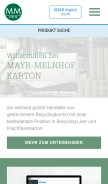 How mm-karton.com looks like on a mobile device such as an iPhone.