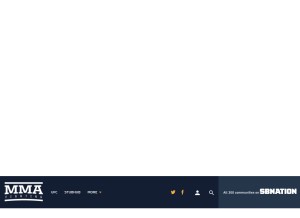 How mmafighting.com looks like on a tablet such as an iPad.