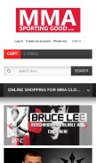How mmasportinggood.com looks like on a mobile device such as an iPhone.