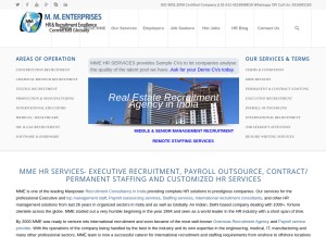 How mmenterprises.co.in looks like on a tablet such as an iPad.