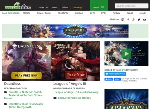 How mmohuts.com looks like on a tablet such as an iPad.