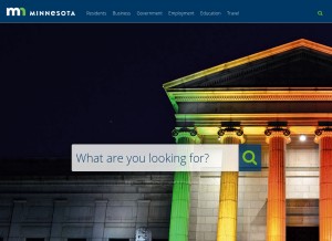 How mn.gov looks like on a tablet such as an iPad.