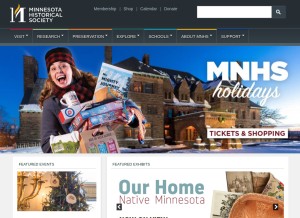 How mnhs.org looks like on a tablet such as an iPad.