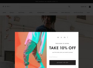 How mnml.la looks like on a tablet such as an iPad.
