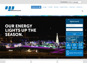 How mnpower.com looks like on a tablet such as an iPad.