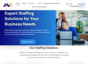 How mnrsolutions.in looks like on a tablet such as an iPad.