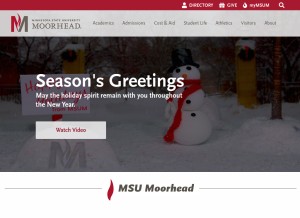 How mnstate.edu looks like on a tablet such as an iPad.
