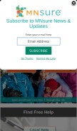 How mnsure.org looks like on a mobile device such as an iPhone.