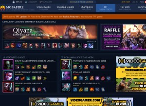 How mobafire.com looks like on a tablet such as an iPad.